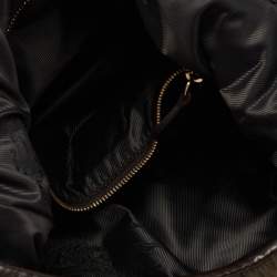 Pre Owned Burberry Olive Green/Brown Quilted Nylon And Leather Brooke Hobo