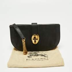 Pre Owned Burberry Black Leather Wristlet Clutch