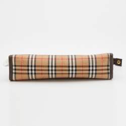 مملوكة مسبقًا Burberry Beige/Brown Nova Check Canvas And Leather Toiletry Cosmetic Pouch