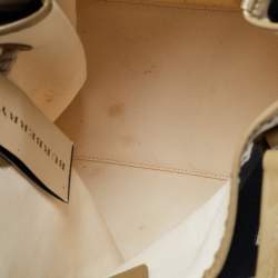 مملوكة مسبقًا Burberry Beige Brushstroke Check Canvas and Patent Leather Biltmore Shopper Tote