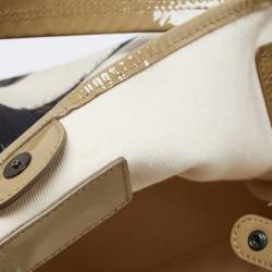 مملوكة مسبقًا Burberry Beige Brushstroke Check Canvas and Patent Leather Biltmore Shopper Tote