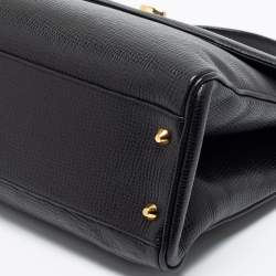 Burberry Black Leather Vintage Top Handle Bag