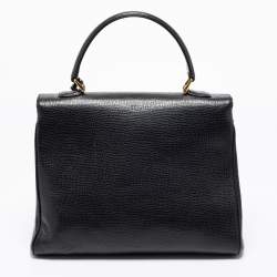 Burberry Black Leather Vintage Top Handle Bag
