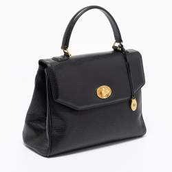 Burberry Black Leather Vintage Top Handle Bag