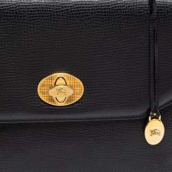 Burberry Black Leather Vintage Top Handle Bag