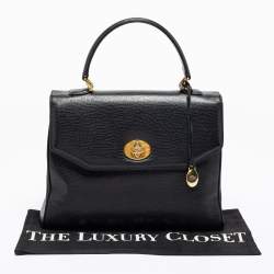 Burberry Black Leather Vintage Top Handle Bag