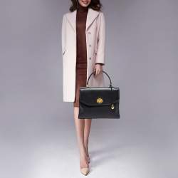 Burberry Black Leather Vintage Top Handle Bag
