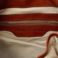 Pre Owned Burberry Multicolor Canvas And Leather Mega Check Hobo