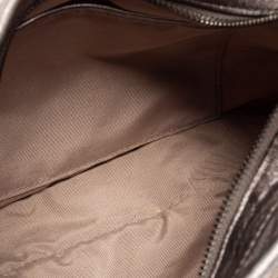 Pre Owned Burberry Beige/Grey Nova Check  Embossed Coated Canvas Brooklyn Hobo