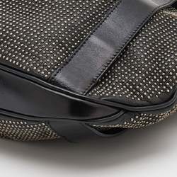 Pre Owned Burberry Black Studded Leather Hobo