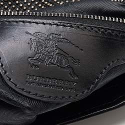 Pre Owned Burberry Black Studded Leather Hobo