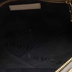 Pre Owned Burberry Light Grey Grain Leather Gladstone Satchel