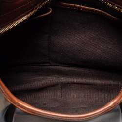 Pre Owned Burberry Brown Smoked Check PVC and Leather Small Brooklyn Hobo