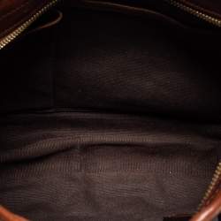 Pre Owned Burberry Brown Smoked Check PVC and Leather Small Brooklyn Hobo