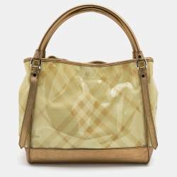 Burberry Gold/Yellow Supernova Check Vinyl And Leather Lawrence