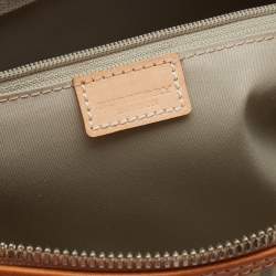 Pre Owned حقيبة ساتشل بربري جلد ومشمع بلاستيك هاوس كاروهات أزرق فاتح/بني فاتح