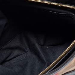 Pre Owned Burberry Beige/Black House Check Canvas And Leather Medium Bridle Lynher Tote