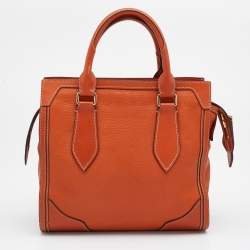 مملوكة مسبقًا Burberry Orange Leather Honeywood Tote 