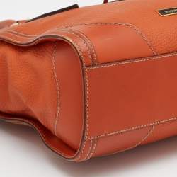 مملوكة مسبقًا Burberry Orange Leather Honeywood Tote 