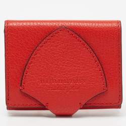 مملوكة مسبقًا محفظة مضغوطة بربري هارلو جلد أحمر