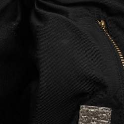 Pre Owned Burberry Metallic Silver Leather Small Orchard Bowler Bag