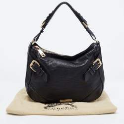 Pre Owned Burberry Black Leather Hobo