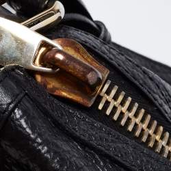 Pre Owned Burberry Black Leather Hobo