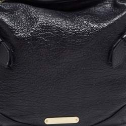 Pre Owned Burberry Black Leather Hobo