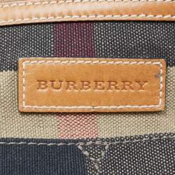 Pre Owned Burberry Beige/Black Nova Check Canvas and Leather Medium Ashby Shoulder Bag