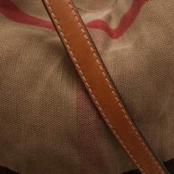 Pre Owned Burberry Beige/Black Nova Check Canvas and Leather Medium Ashby Shoulder Bag