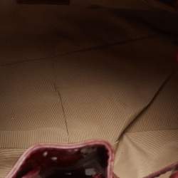 Pre Owned Burberry Beige/Burgundy Super Nova Check Mini Warrior Studded Hobo