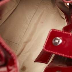 Pre Owned Burberry Beige/Burgundy Super Nova Check Mini Warrior Studded Hobo