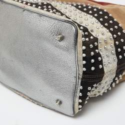 Pre Owned Burberry Multicolor SuperNova Canvas Ashby Studded Bucket Bag