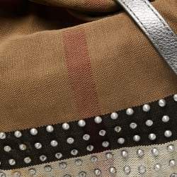 Pre Owned Burberry Multicolor SuperNova Canvas Ashby Studded Bucket Bag