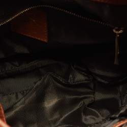 Pre Owned Burberry Tan Quilted House Check Canvas and Leather Brooke Hobo