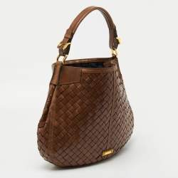 Burberry Brown Braided Leather Hobo