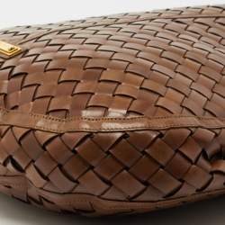 Burberry Brown Braided Leather Hobo