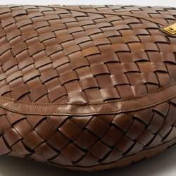 Burberry Brown Braided Leather Hobo