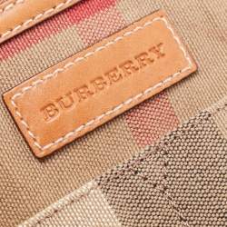 Pre Owned Burberry Beige/Brown Nova Check Canvas and Leather Medium Ashby Hobo