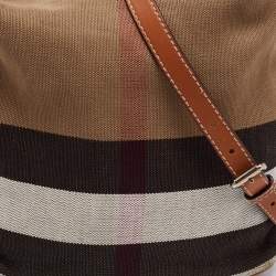 Pre Owned Burberry Beige/Brown Nova Check Canvas and Leather Medium Ashby Hobo