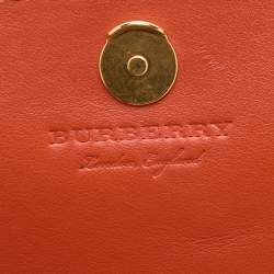 مملوكة مسبقًا Burberry Orange Leather Wallet On Chain