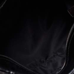 Pre Owned Burberry Grey/Black Beat Check Nylon and Patent Leather Lowry Tote