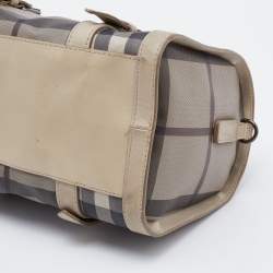 مملوكة مسبقًا Burberry Beige Smoked Check PVC and Leather Chester Boston Bag