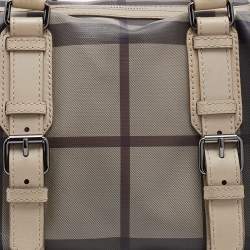مملوكة مسبقًا Burberry Beige Smoked Check PVC and Leather Chester Boston Bag