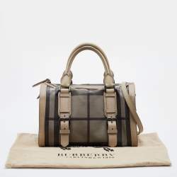 مملوكة مسبقًا Burberry Beige Smoked Check PVC and Leather Chester Boston Bag