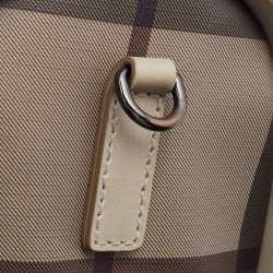 مملوكة مسبقًا Burberry Beige Smoked Check PVC and Leather Chester Boston Bag
