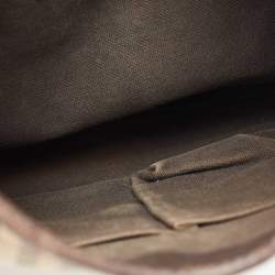 Pre Owned Burberry Beige House Check Canvas and Leather Brooke Hobo