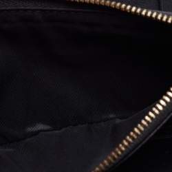 Pre Owned Burberry Black/Beige House Check Canvas and Leather Zip Around Wallet