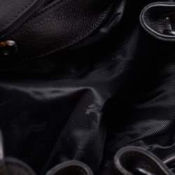 Pre Owned Burberry Black Leather Warrior Drawstring Hobo