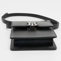 Pre Owned Burberry Black Leather Robin Crossbody Bag